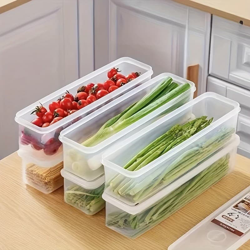 6 unidades de caixa de plástico de qualidade alimentar com tampa (3 tampas + 3 caixas) - Caixa de armazenamento empilháv
