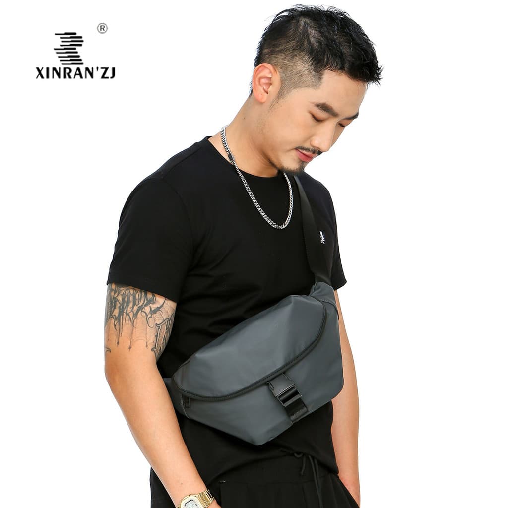 Leve náilon impermeável esquerda direita de um ombro grande saco de peito estilo aba viagem Carry-on saco de telefone es