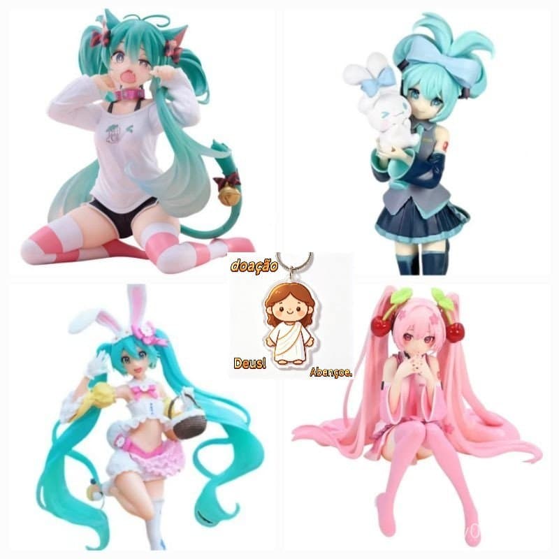 CAOF 5 Modelos Boneco Hatsune Miku Action Figure Vocaloid (anúncio 10)（Dar chaveiro）