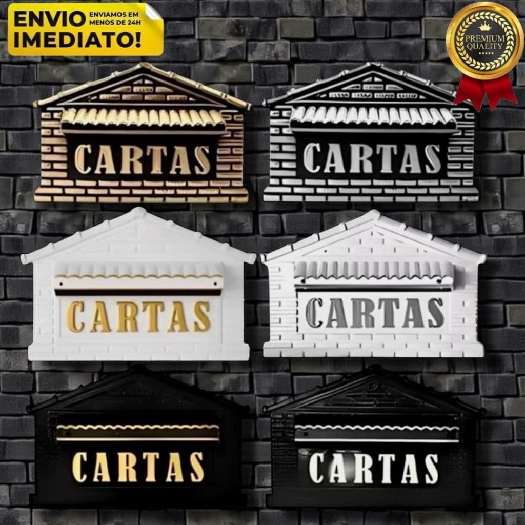 Caixa de Correio PVC Autêntico Universal Correspondência Casa Fundo Muro e Grade de Portão