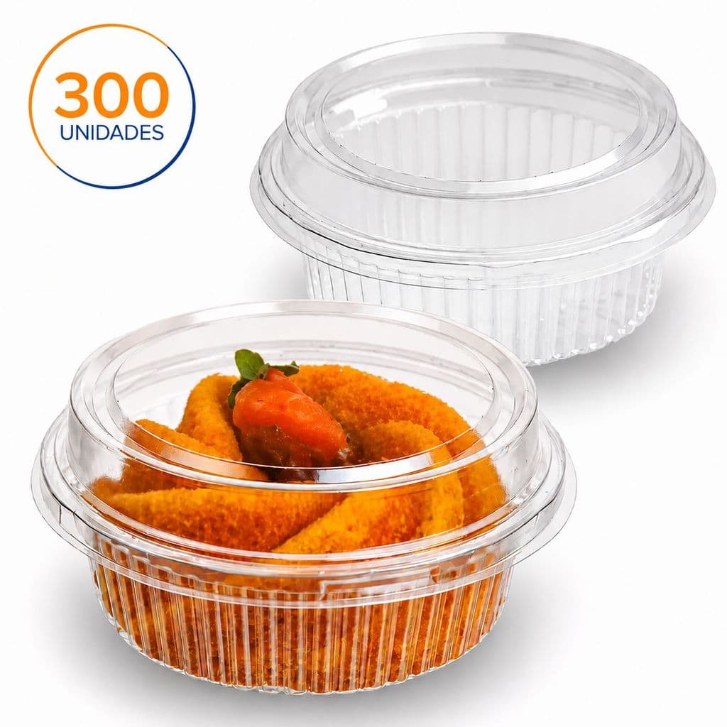 300un Pote Redondo Plástico Para Doces 170ml  / 640