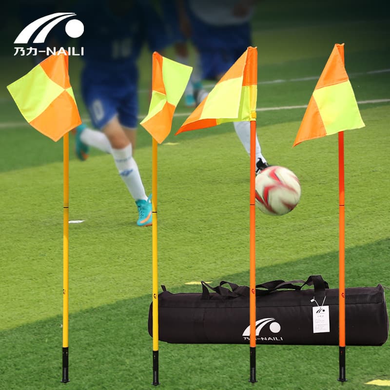Naili Tie Ground Base Logo Pólo Futebol Canto Bandeira Conjunto Logotipo Bandeira Obstáculo Pólo de Emenda Inclui
