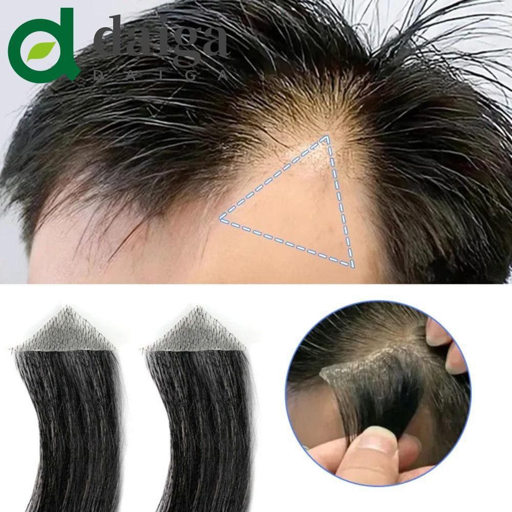 DAIGA 100 % Peruca De Cabelo Humano , Remendo Invisível Sem Costura Para Testa , Costeletas