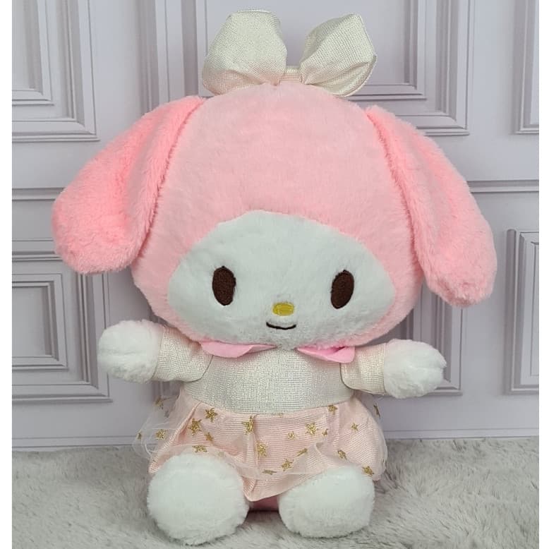 Pelúcia My Melody Colegial Tie Die Coração Vestido Rosa 27cm 35cm Brinquedo Kids Criança Baby