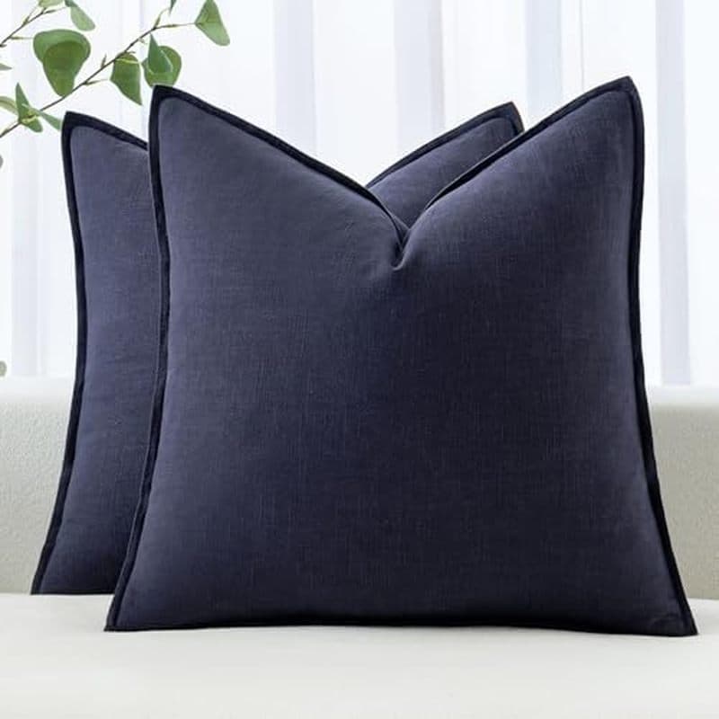 MIULEE Capas De Almofada Decorativas De Linho Euro Sham 24x24 Bege Natural Boho Farmhouse Almofadas De Sofá Neutro Para