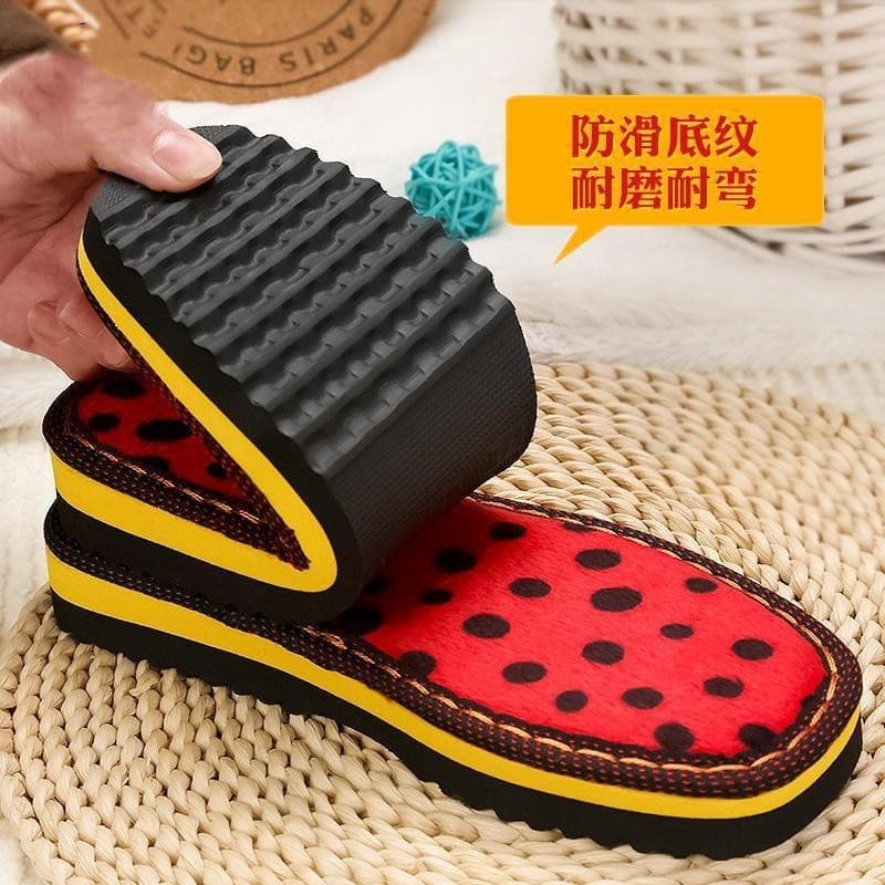 Niu Silk Surface Clone Sola Antiderrapante Resistente ao Desgaste Gancho Sapatos Chinelos de Lã Mão @
