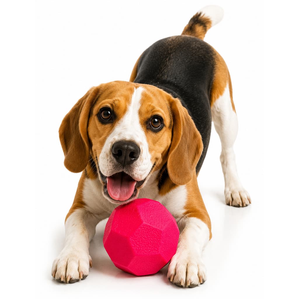 Brinquedo Bola Rocky Ball Stark Pet Rosa Neon 60mm