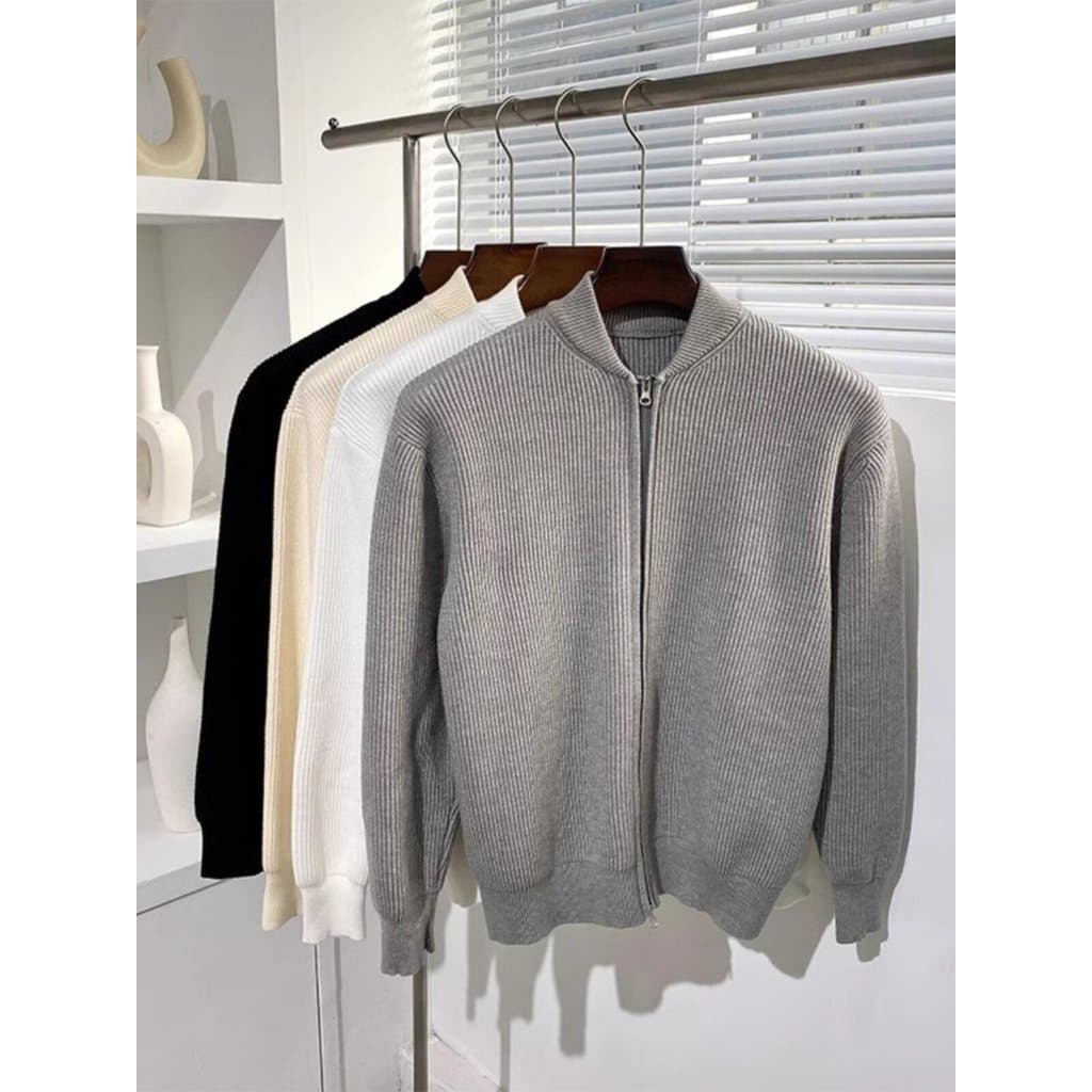 Primavera outono moda coreana outono inverno quente gola alta camisola jaqueta de manga comprida na moda masculina malha