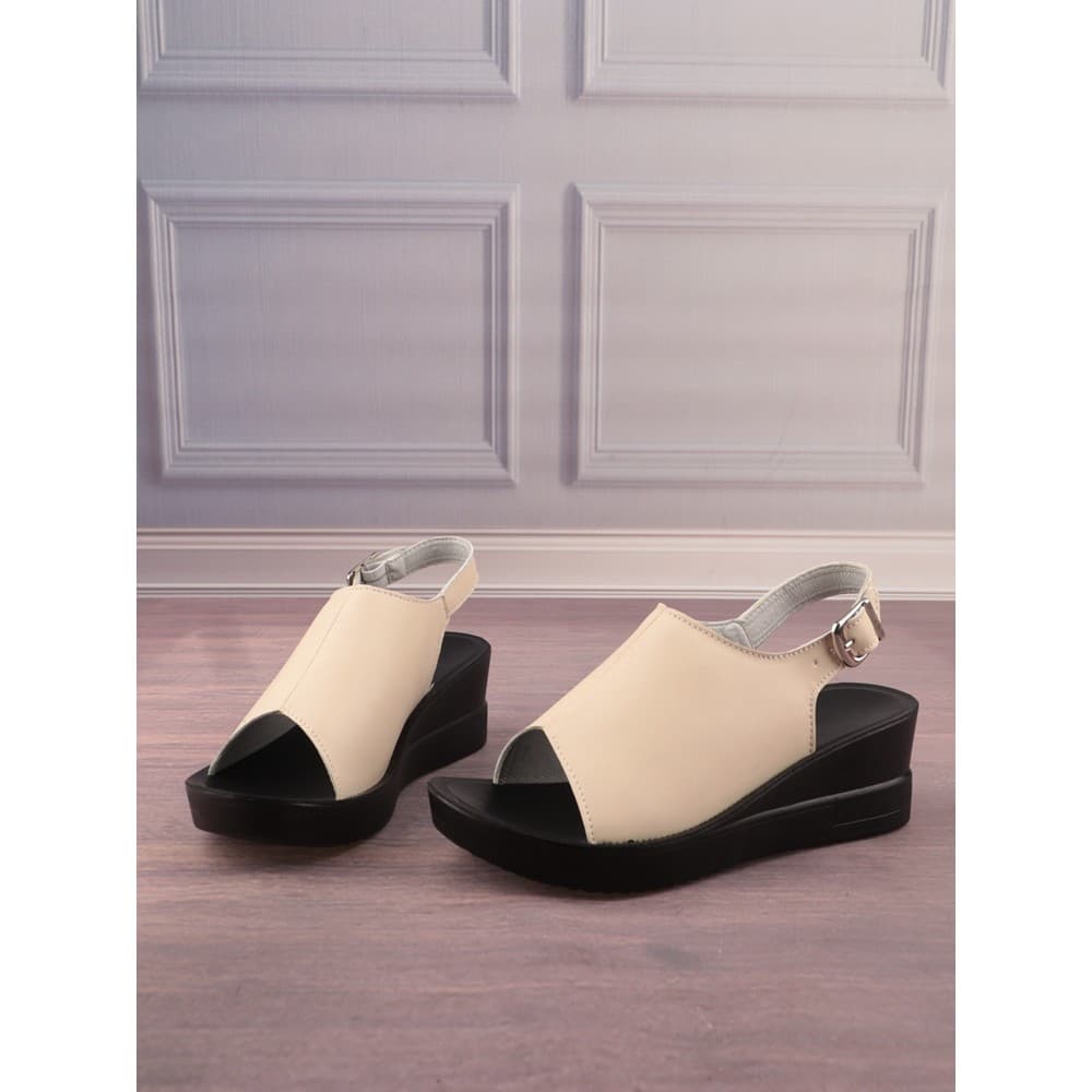 PP dedo do pé aberto plataforma impermeável salto cunha salto alto cor combinando fivela plana sapatos femininos simples