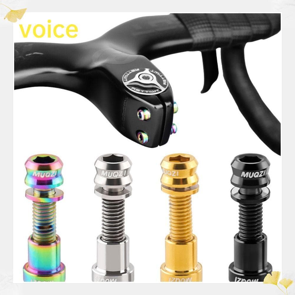 Porca De Bicicleta VOICE , Parafuso De Titânio Para Ciclismo Em Liga , Parafusos De Haste De Ouro Preto Prateado M5x17mm