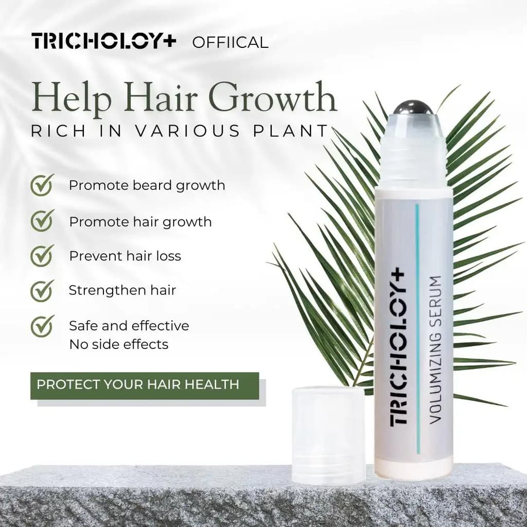 Sérum Roll-On Tricholoy para Cabelo para Homens e Mulheres |   3% Alecrim, Broto de Ervilha, Moringa |   Aplicador de Pr