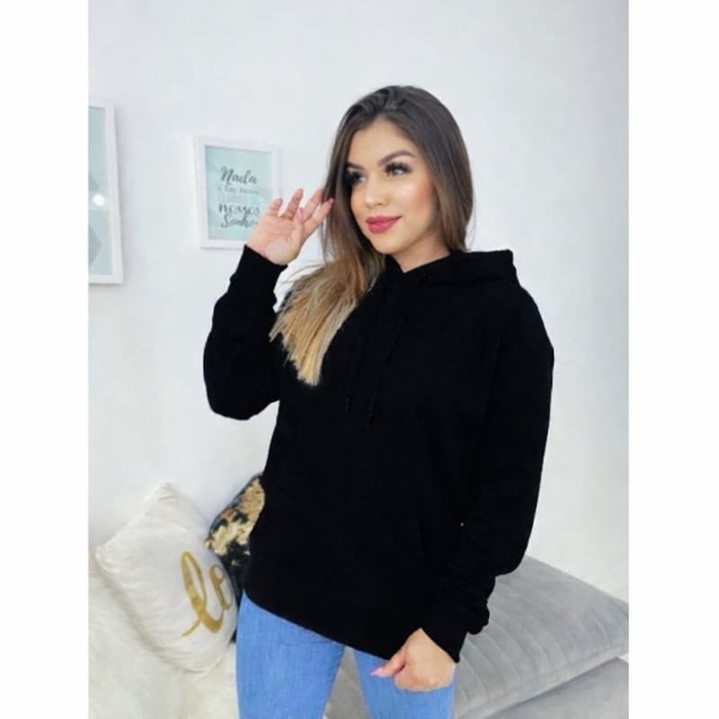 Blusa de Frio Moletom feminino Confortável Super Elegante Bordado