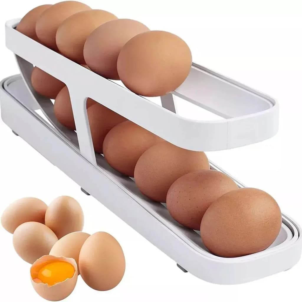 Dispenser Porta Ovos Organizador Rolante Bandeja Para Geladeira - 14 Ovos