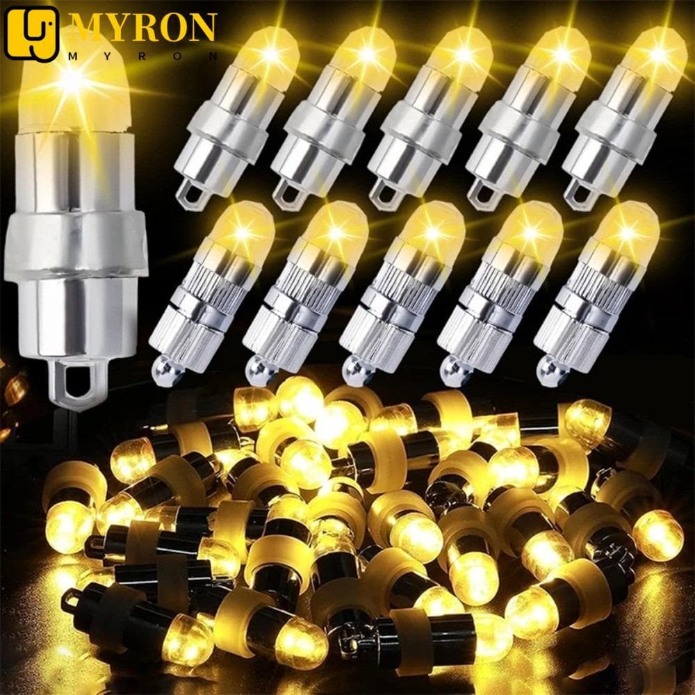 MYRON1 10 Unidades Mini Lâmpada LED , Com Ganchos Pendurados Luz Branca Quente Para Balões À Prova D'água