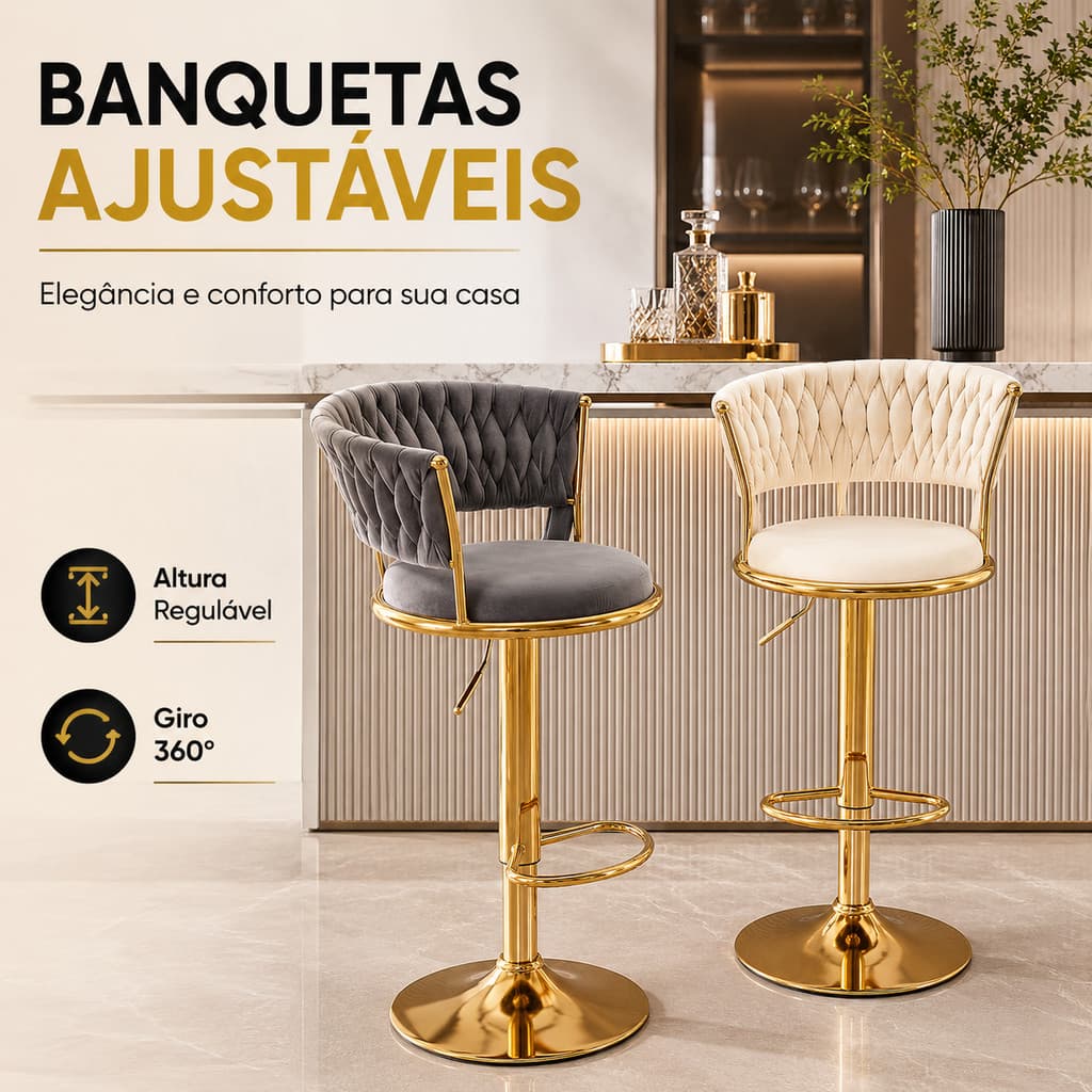 Banqueta de bar Elevador Giratório Fezes Cadeira De Bar Moderno Confortável Estrutura Resistente