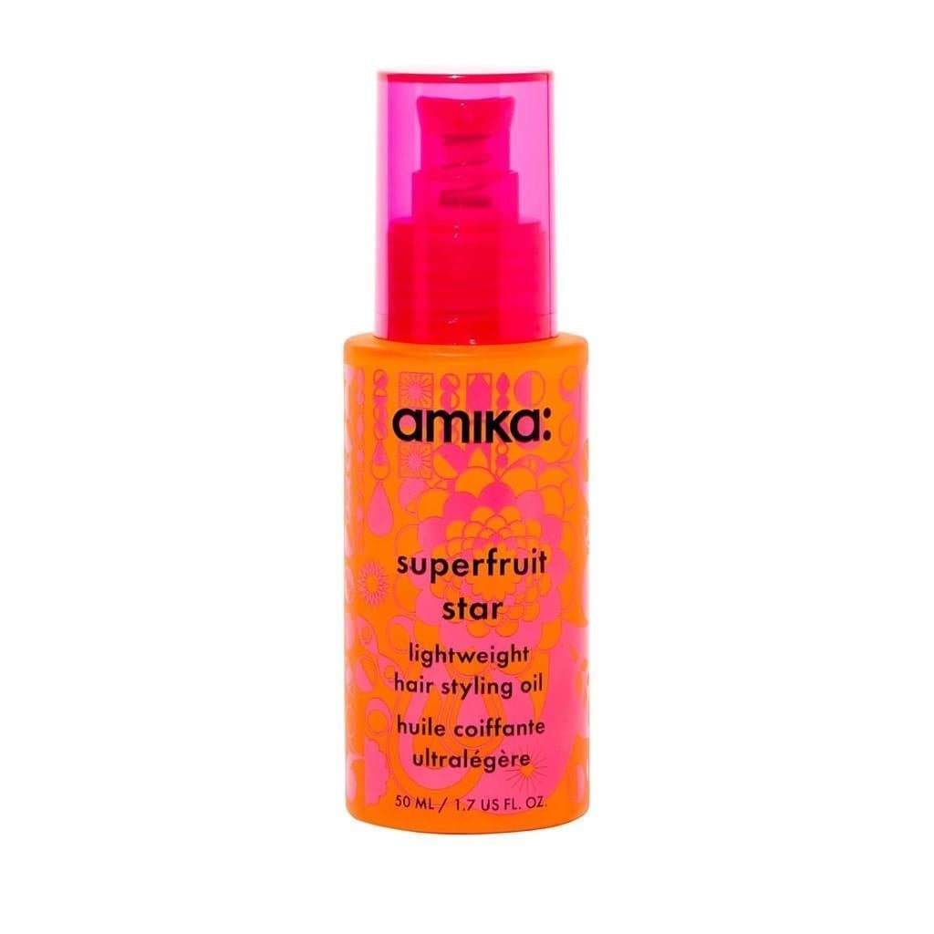 amika superfruit star óleo leve para modelagem de cabelo + proteção contra o calor