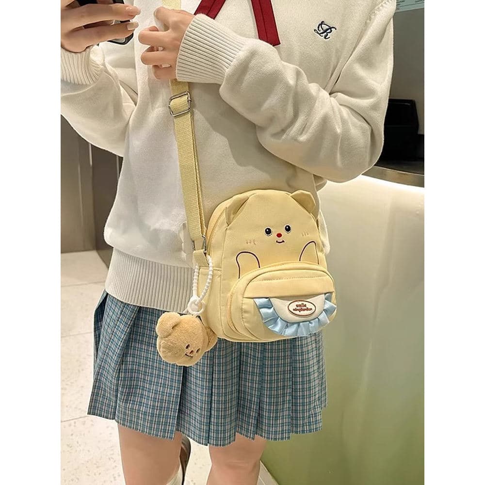 Crianças bonito urso bolsa de ombro meninas 2025 novo estilo dos desenhos animados menina coração saco do mensageiro lev