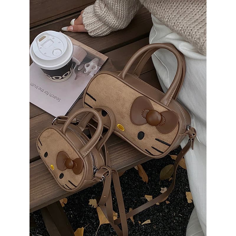 Hellokitty bolsa feminina 2025 novo estilo All-Match gato de um ombro requintado pequeno saco textura mini saco do mensa