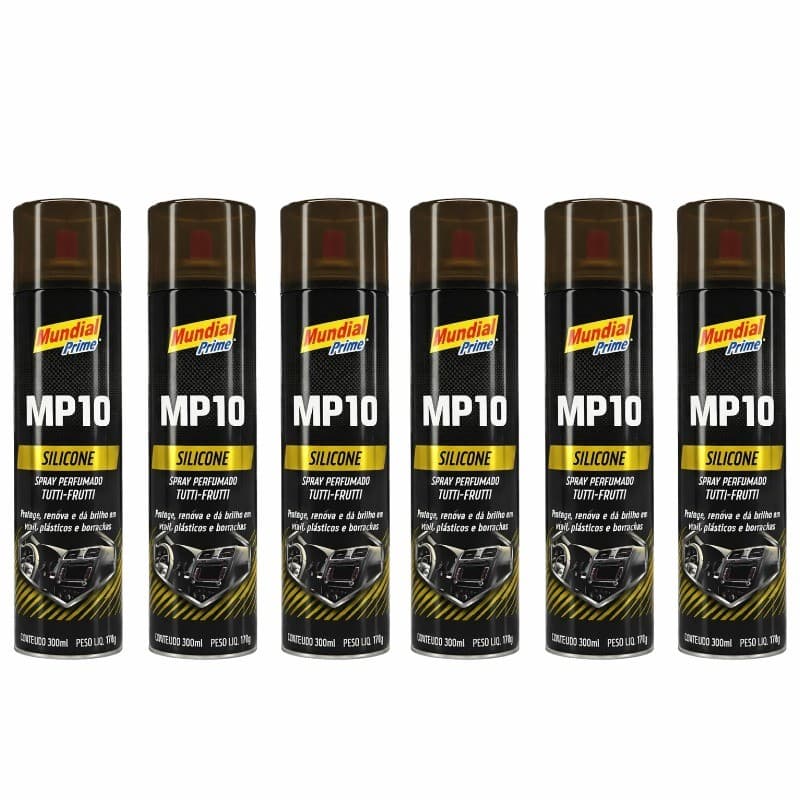 Kit C/6 Silicone Spray Mp10 Tutti-Frutti 300ml - Mundial Prime