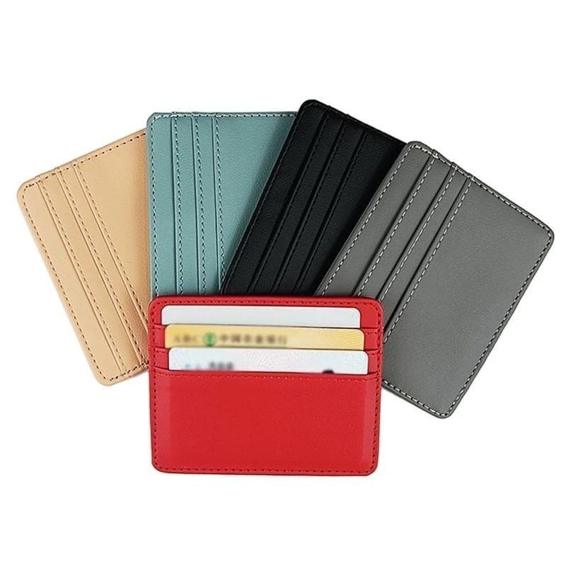 Minimalist Wallet Business Bank Credit ID Card Holder for Men Women Purse Ultra Thin Mini Money Case PU Leather Card Cov