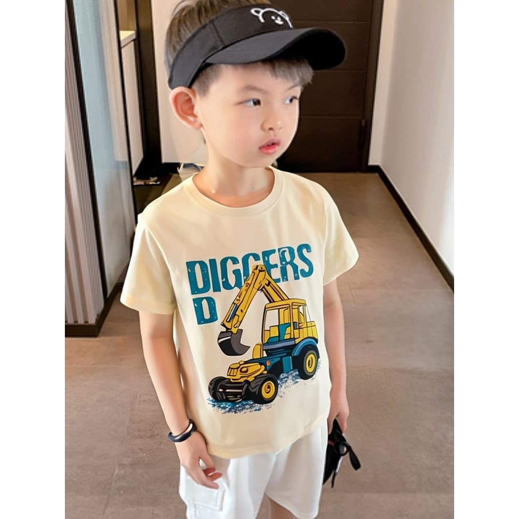 Versão coreana roupas infantis verão novos produtos meninos puro algodão camiseta de manga curta dos desenhos animados e