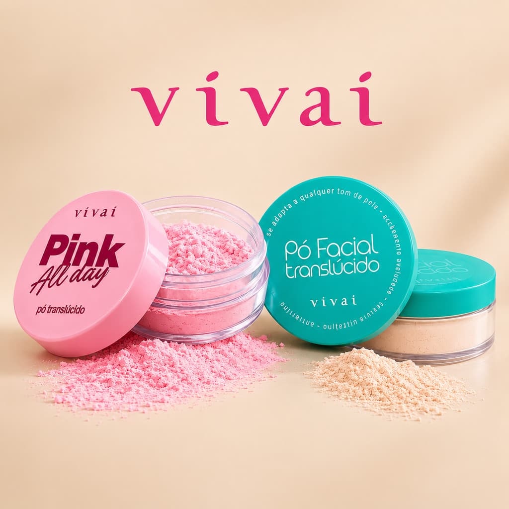 Pó Translúcido Rosa Vivai Acabamento Aveludado