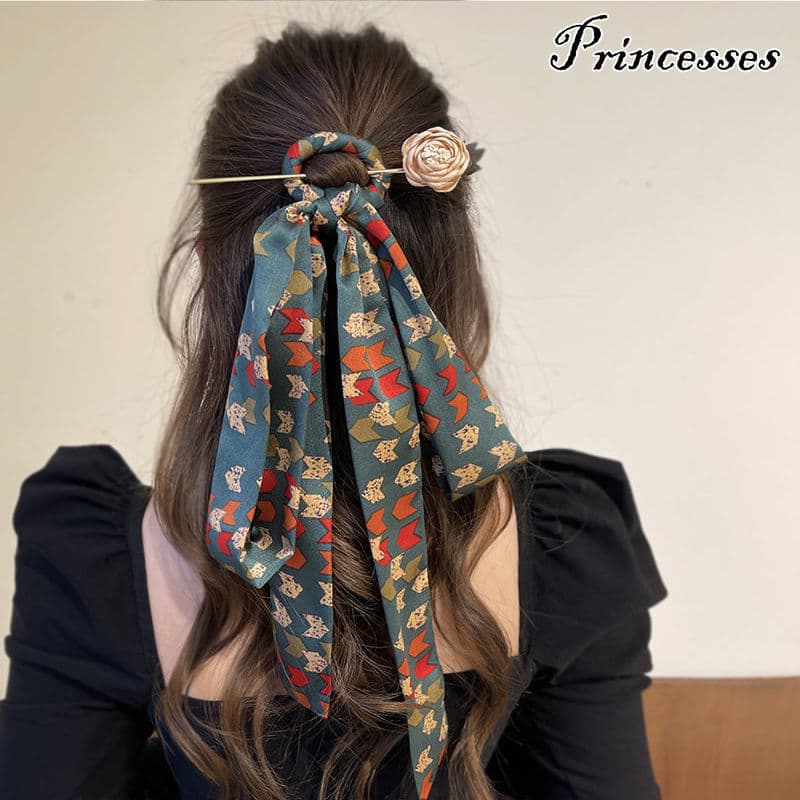 Grampo De Cabelo Elegante Com Fita , Acessórios Antigos Hanfu Para Mulheres , Bastão Simples , Coroa Moderna