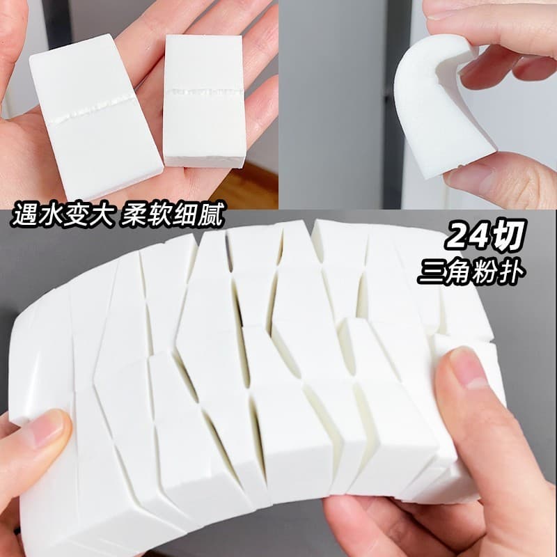 Japão descartável Puff triângulo esponja bloco maquiagem artista beleza ovo estúdio 24 corte algodão líquido fundação us