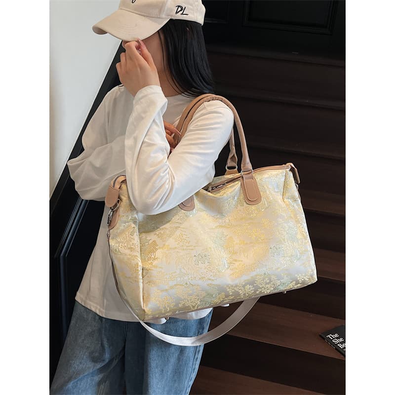 Novo estilo chinês estilo chinês bordado saco de viagem 2026 novo estilo feminino grande capacidade saco do mensageiro D