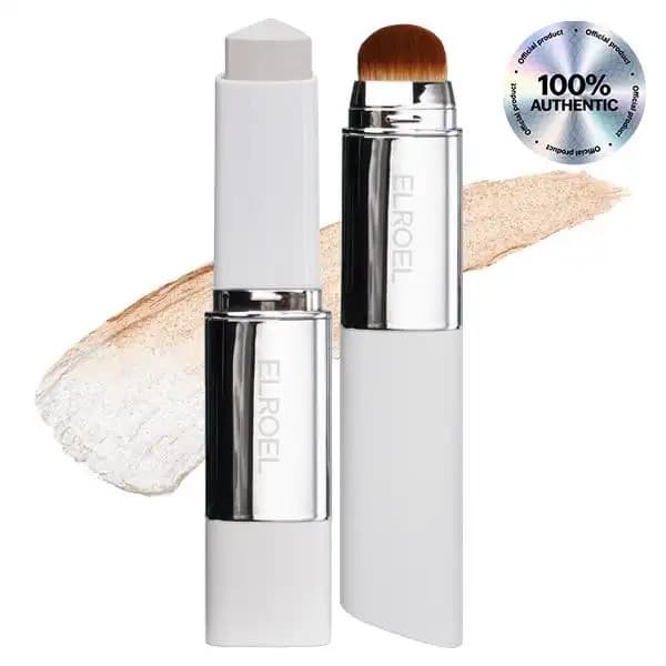 [PRODUTO OFICIAL ELROEL] ELROEL BLANC Cover Cream Stick V com Pincel Removível - Base em Bastão Coreana que Muda de Cor