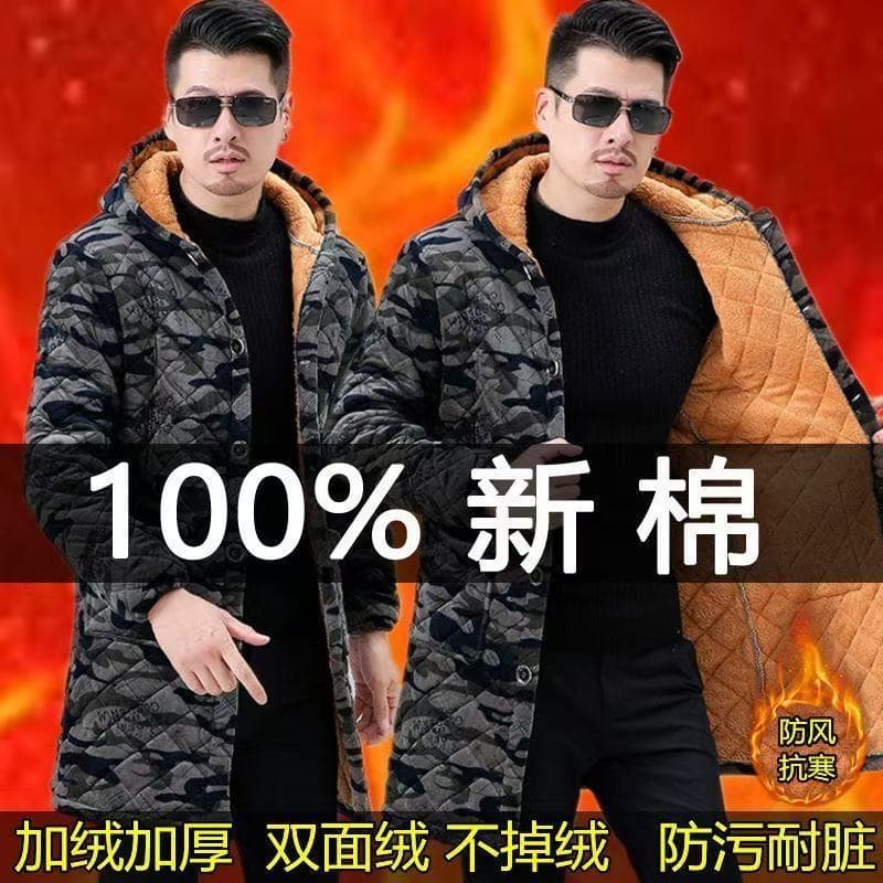 Novo estilo jaqueta acolchoada masculina forro de lã engrossado casaco inverno com capuz acolchoado jaqueta macacão acol