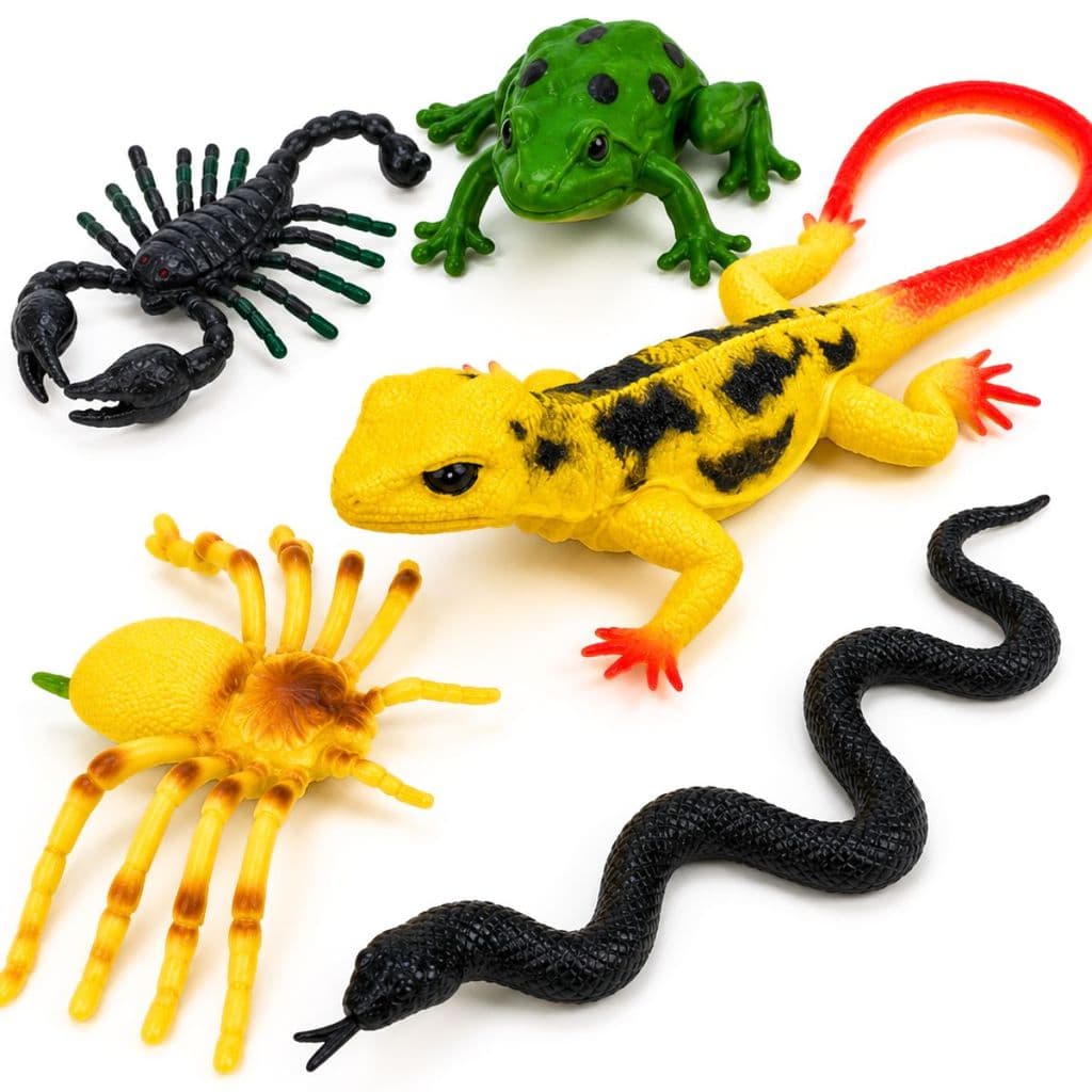 Kit Animais 5 Peças Vinil Brinquedo Crianças Susto Bichos