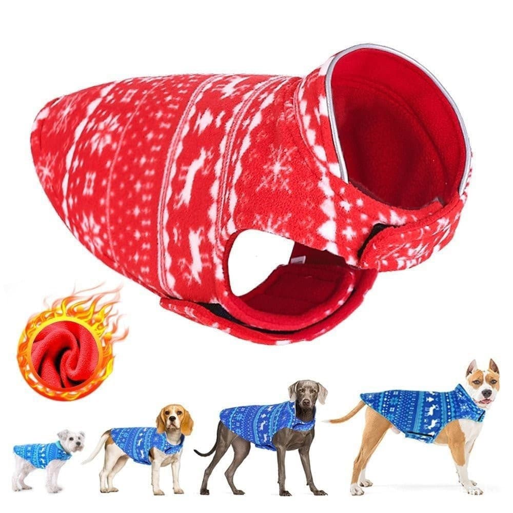 Roupas Reversíveis Para Cães De Natal , 2 Camadas De Lã , Colete Cachorro De Inverno , Suprimentos Animais De Estimação