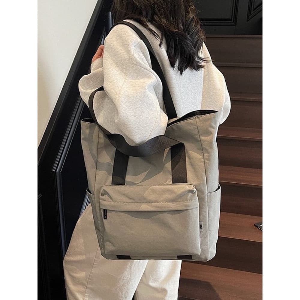 Lona literária à prova dwaterproof água nicho japonês All-Match sacola lavável pano de náilon bolsa feminina bolsa