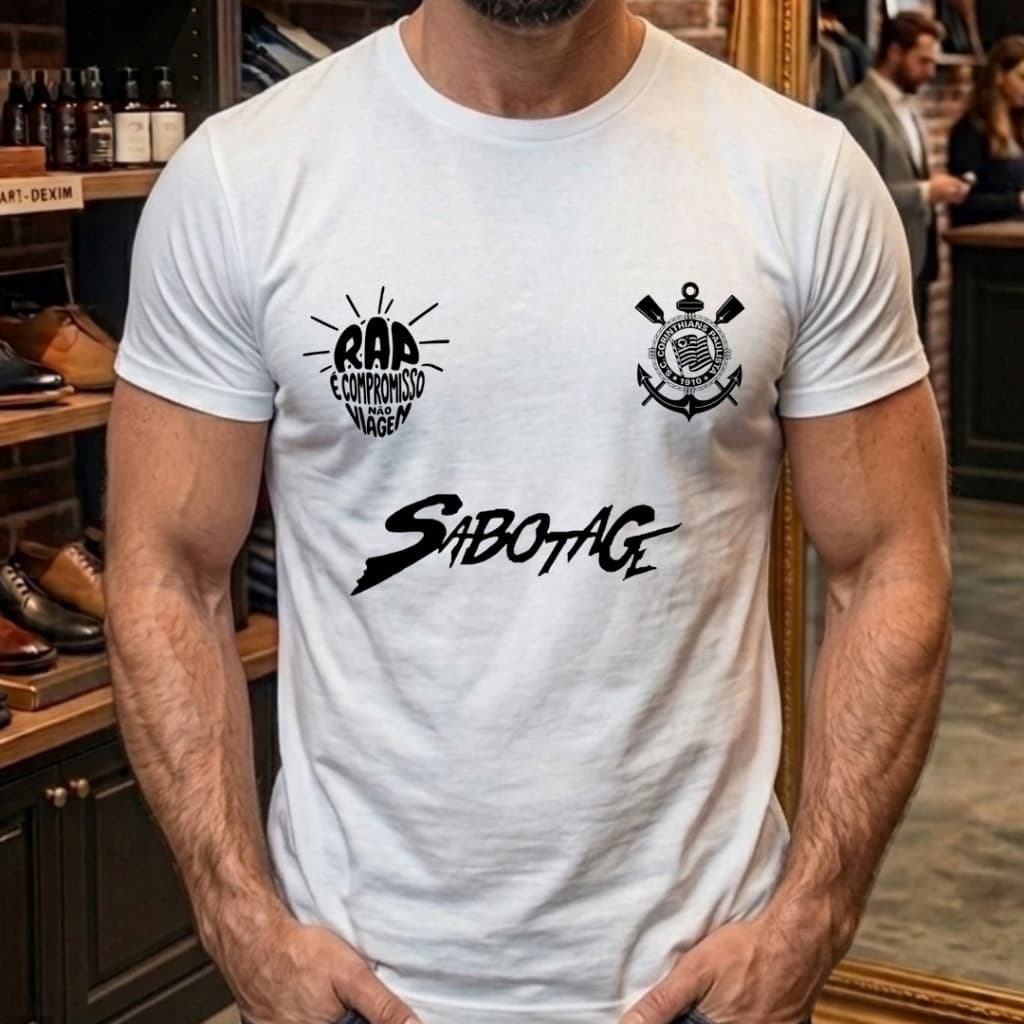 Camiseta RAP É COMPROMISSO tributo sabotage corinthians timão blusa tshirt camisa