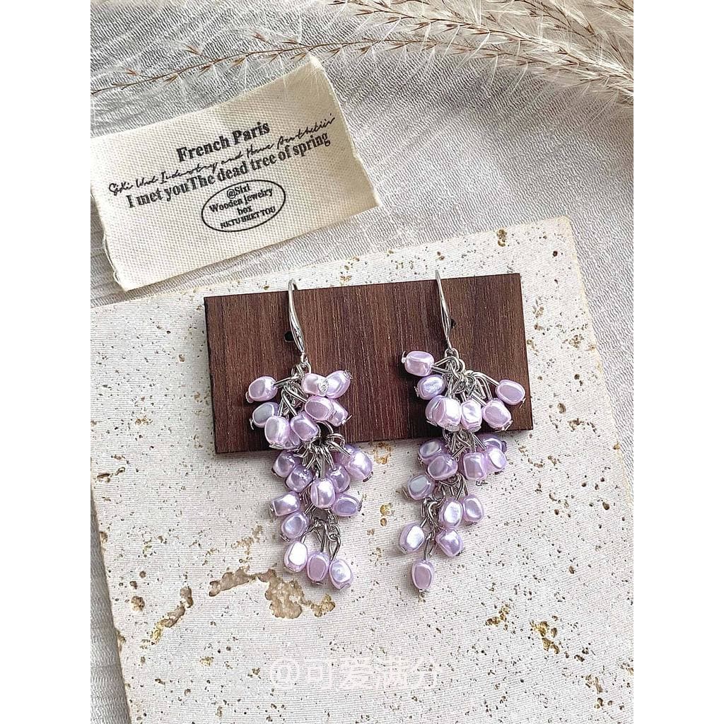 brinco de pressão Brinco Doce roxo uva corda borla brincos feminino 2026 novo estilo fresco requintado moda brincos de