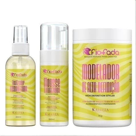 Kit Trancista Modelador Capilar 1kg + Finalizador Desmaia Fibras + Mousse Texturizador - Fio De Fada