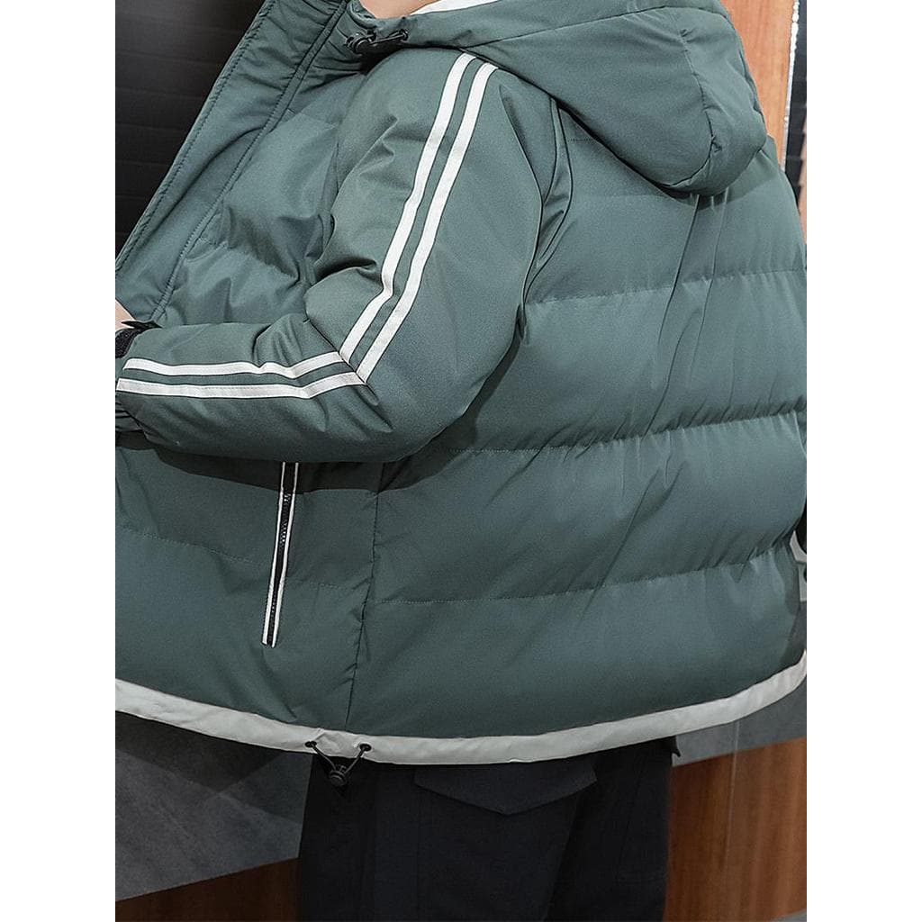 Jaqueta acolchoada masculina forro engrossado jaqueta outono inverno Casual solto acolchoado jaqueta masculina com capuz
