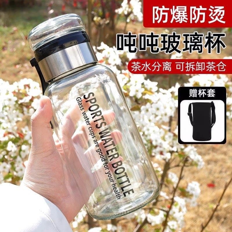 Copo de vidro de grande capacidade, 1.000ml, resistente a choques, à prova de explosão, doméstico, resistente a altas te