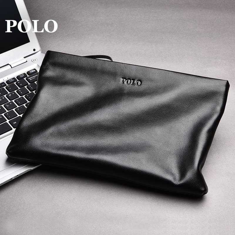 Polo saco de embreagem de couro genuíno masculino grande capacidade saco de embreagem moda negócios Casual masculino emb