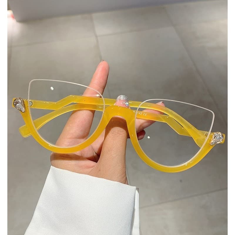 2023 novo estilo Anti-azul-ray feminino Ultra-leve High-End sentir meia moldura Retro simples espelho puro desejo elegan