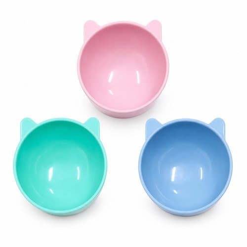 Comedouro Elevado Formato Gato 13cm Design Divertido Funcional Altura Ideal Sortido