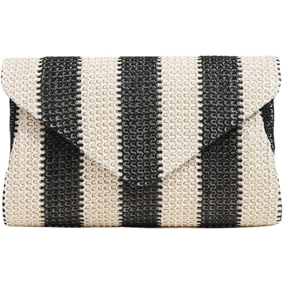 Bolsa Transversal de Palha Obosoyo, Clutch, Bolsa de Ombro Trançada para Mulheres - Bolsa de Praia de Verão
