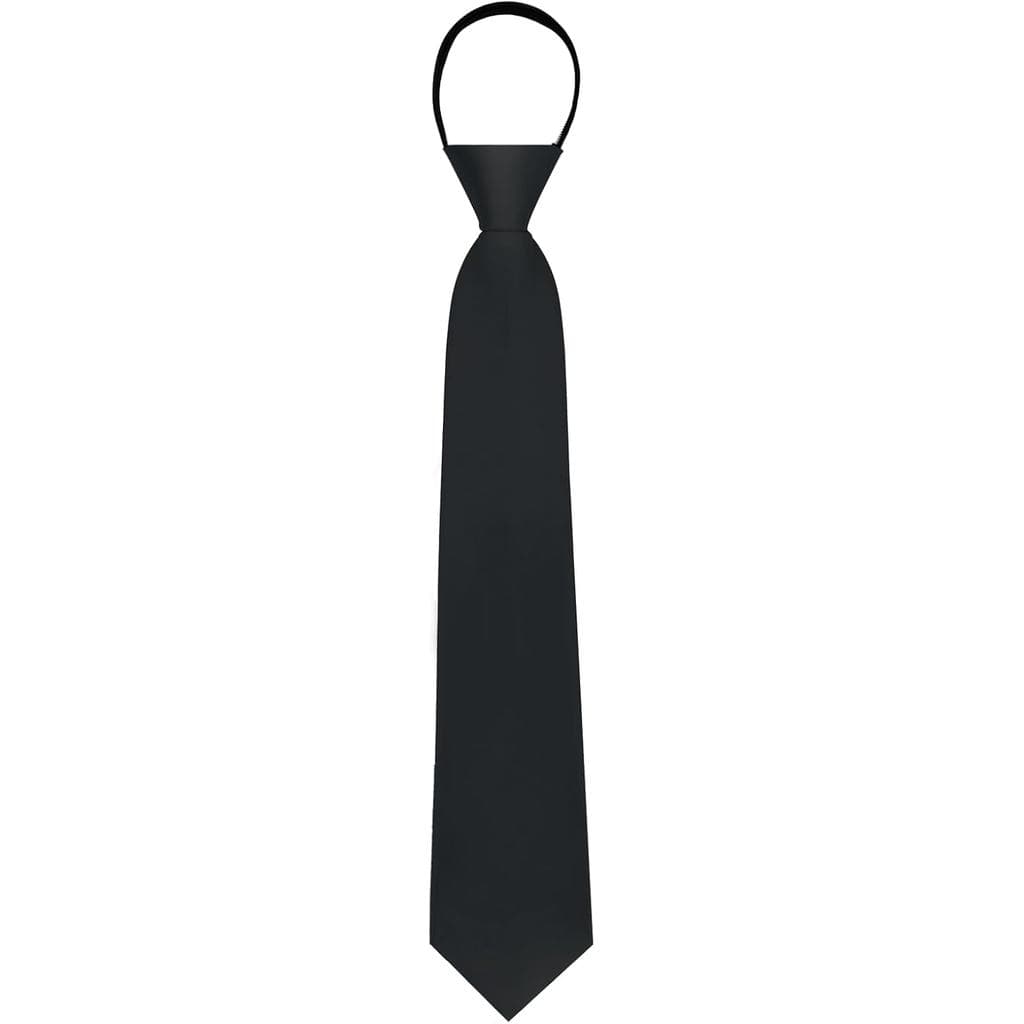 Gravatas para Mulheres, Gravata Preta Feminina, Gravata Pré-Amarrada com Zíper para Camisas, Uniformes Escolares