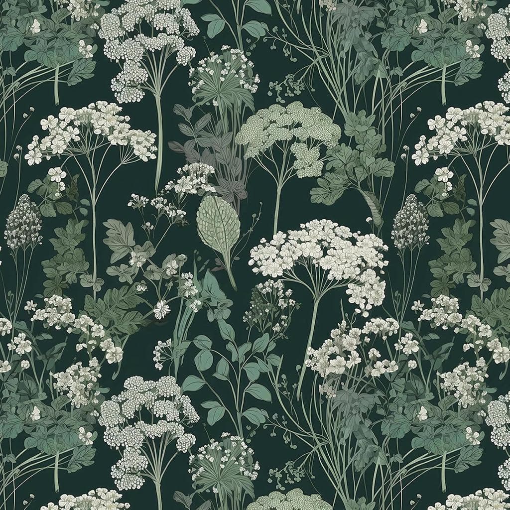 Papel de Parede Floral Vintage Wudnaye, Papel Adesivo Removível com Estampa de Folhas, 16,9in×118,1in, Papel de Parede V