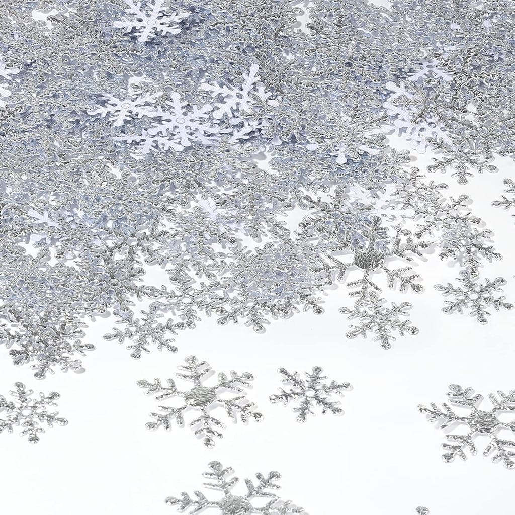 500 Peças de Confete em Forma de Flocos de Neve para Decorações de Mesa de Festa Temática de Inverno, Artesanato de Nata