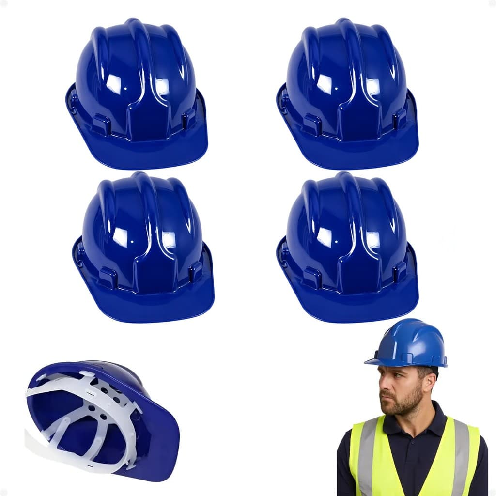 Kit 4 Capacete Segurança Obra Construção EPI Beryl Carneira