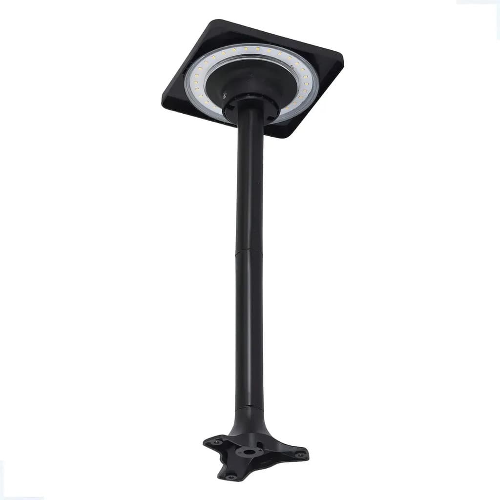 Poste Balizador Preto Quadrado 6w Branco Quente 600lm Gaya