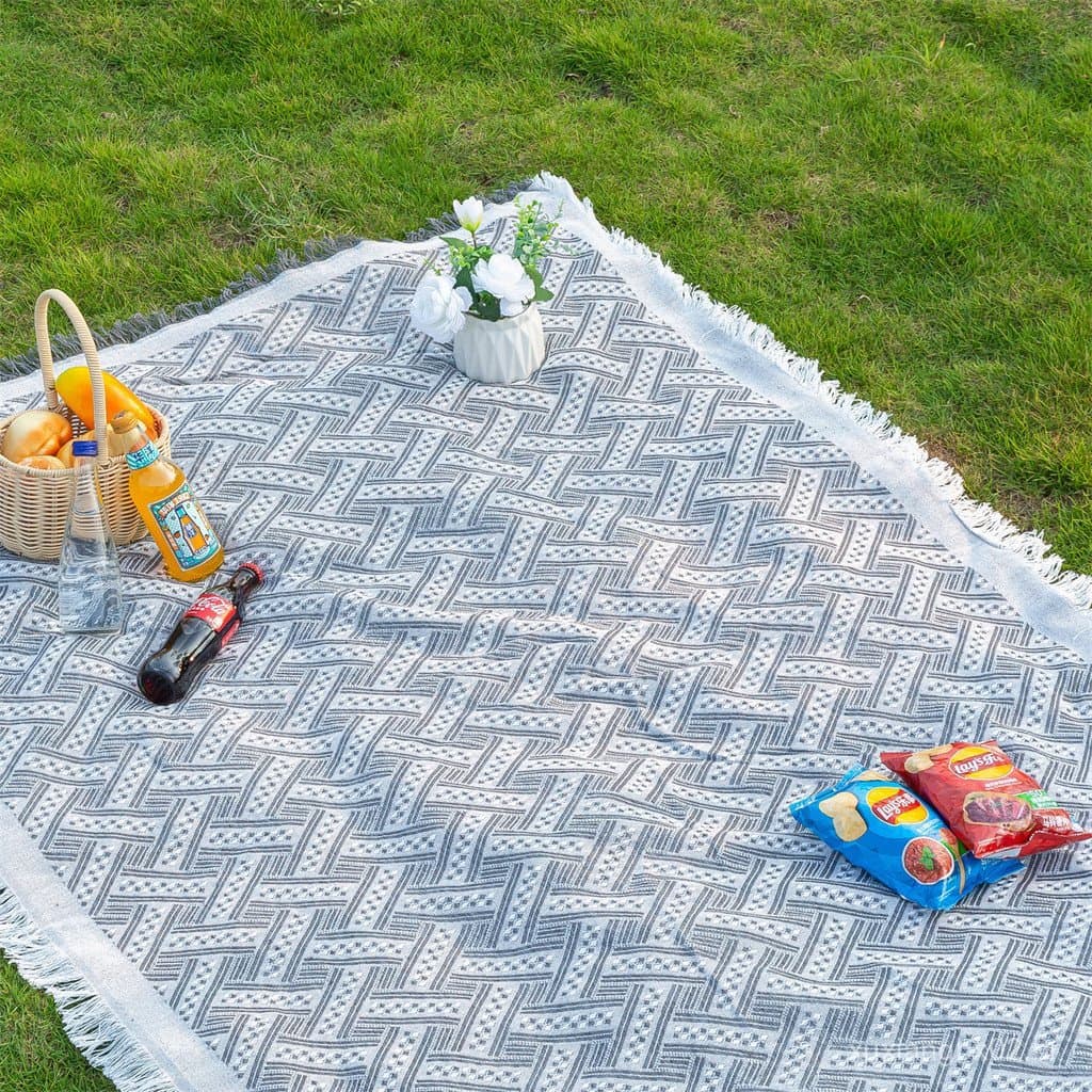 Tapete de piquenique para exterior, toalha de mesa de linho, manta de camping, toalha de mesa decorativa, tapete de piqu