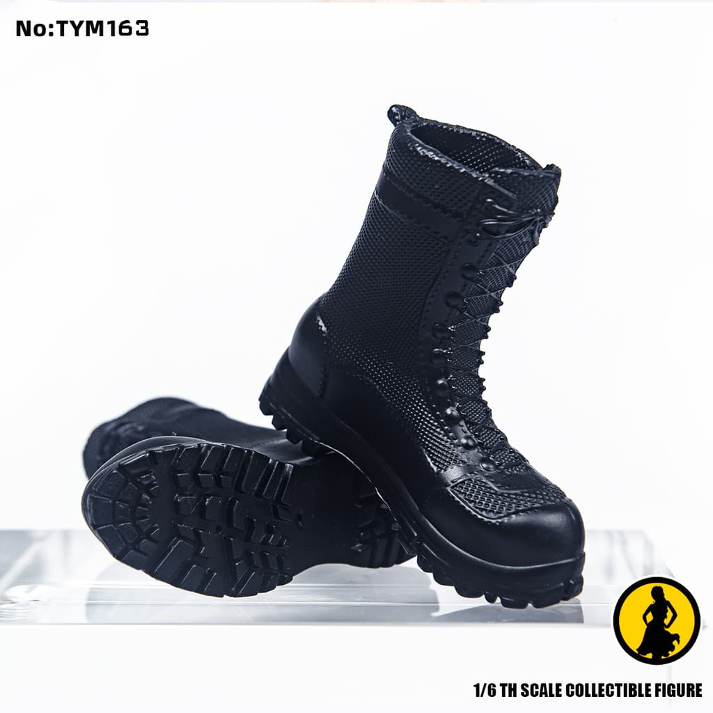 TYM163 1/6 Sapatos Militares Masculinos Acessórios de Soldado Botas de Combate Botas Sólidas Sapatos Acessórios para Bon